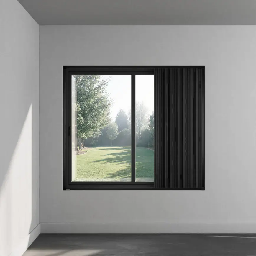 Plissé raamdecoratie in graphite kleurtint zonder boren — modern interieur door RDT Concept West-Vlaanderen