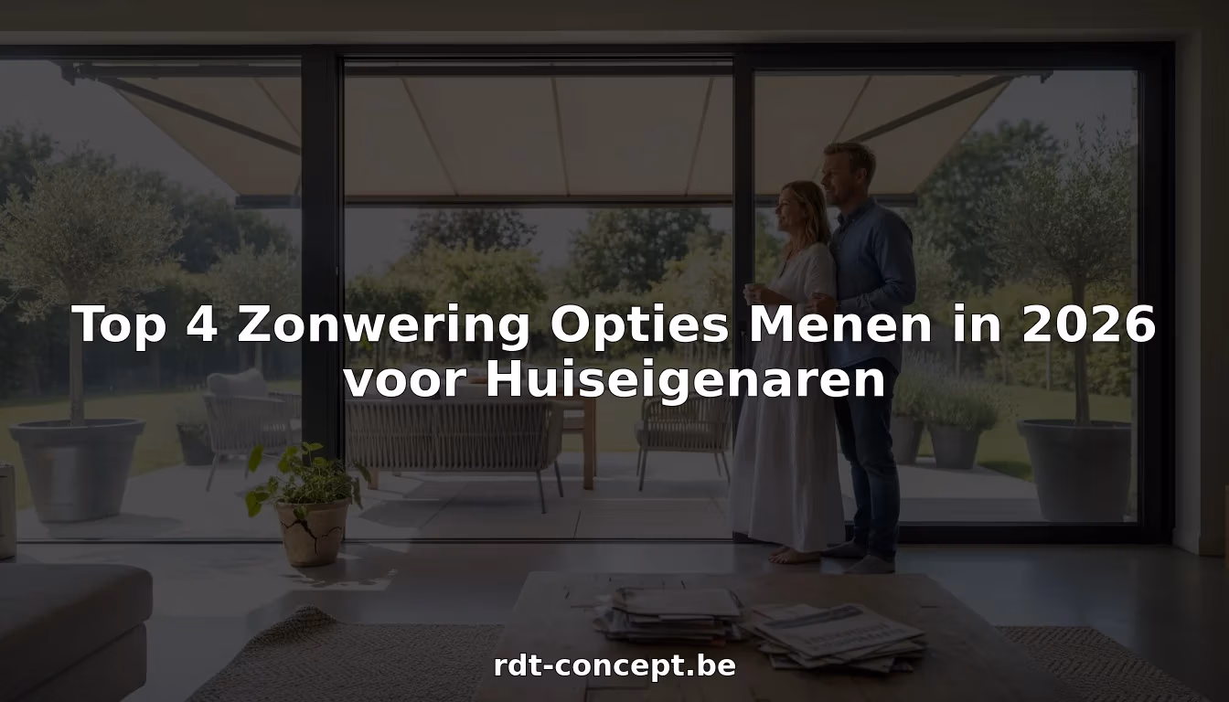 Stel je een modern huis voor waar een stel samen verschillende mogelijkheden voor zonwering bekijkt   RDT concept