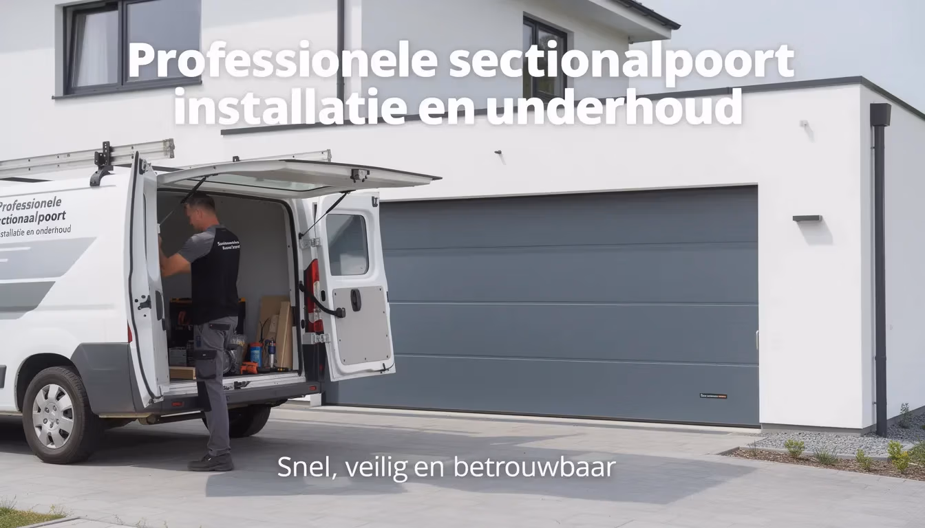 Professionele installatie van een sectionale garagepoort met automatisatie