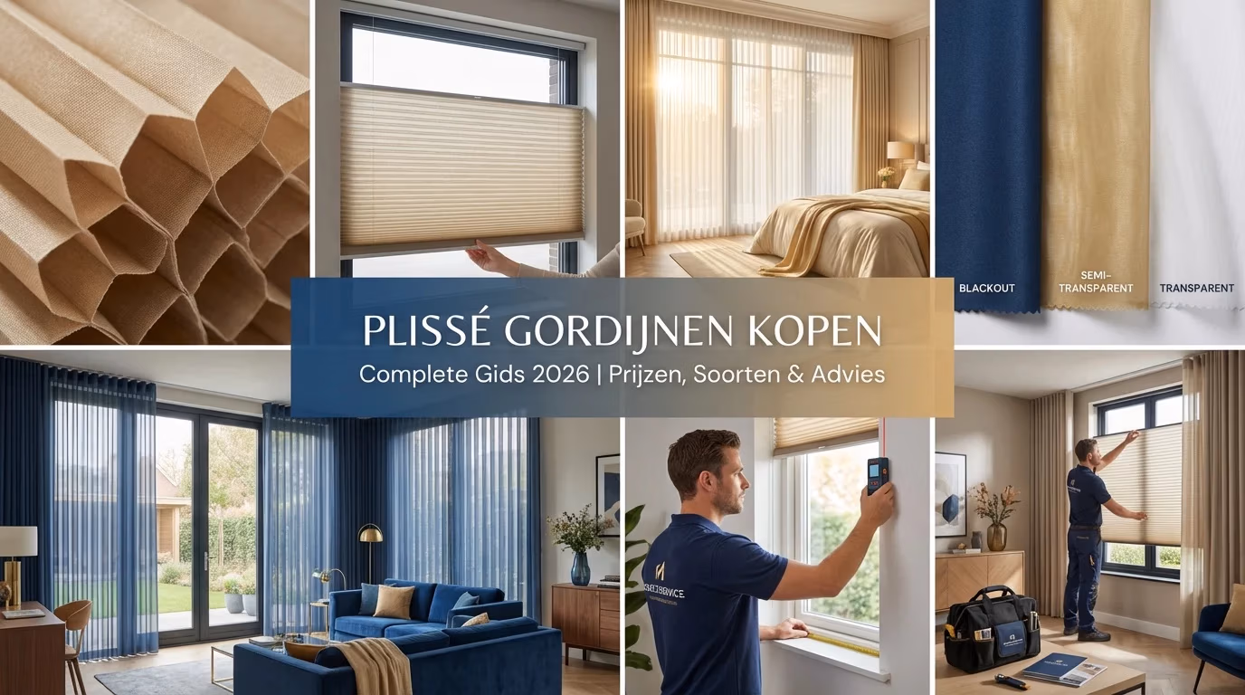 Plissé Gordijnen Kopen: Soorten, Prijzen & Advies 2026 | RDT Concept - RDT-concept Plissé gordijnen kopen complete gids 2026 met verschillende soorten duette honingraat verduisterend top down bottom up - RDT Concept Menen