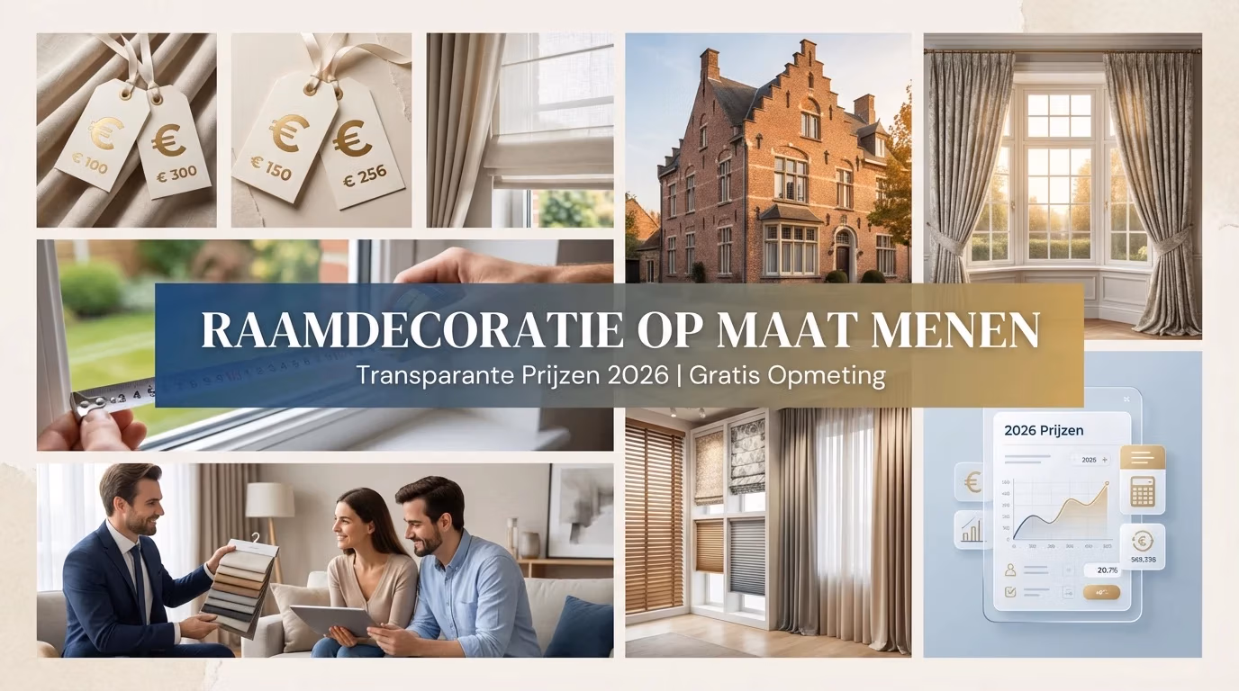 Raamdecoratie Op Maat Menen: Transparante Prijzen & Gratis Opmeting 2026 | RDT Concept - RDT-concept Raamdecoratie op maat Menen complete prijsgids 2026 met transparante prijzen gordijnen plissé jaloezieën gratis opmeting RDT Concept showroom RDT concept
