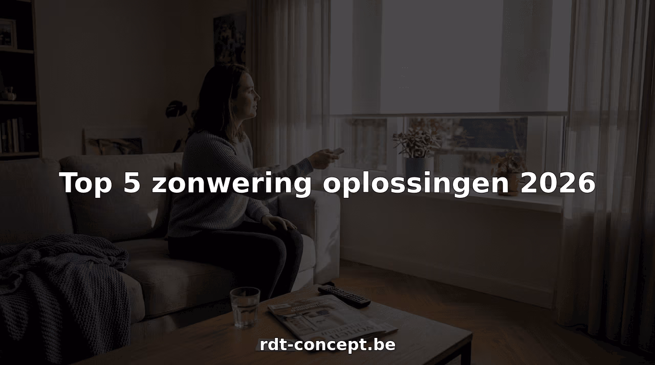 Een vrouw bedient de zonwering in haar stijlvolle moderne woonkamer   RDT concept