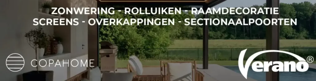 verano lamellen daken terrasoverkaping rolluiken raamdecoratie zonwering   RDT concept