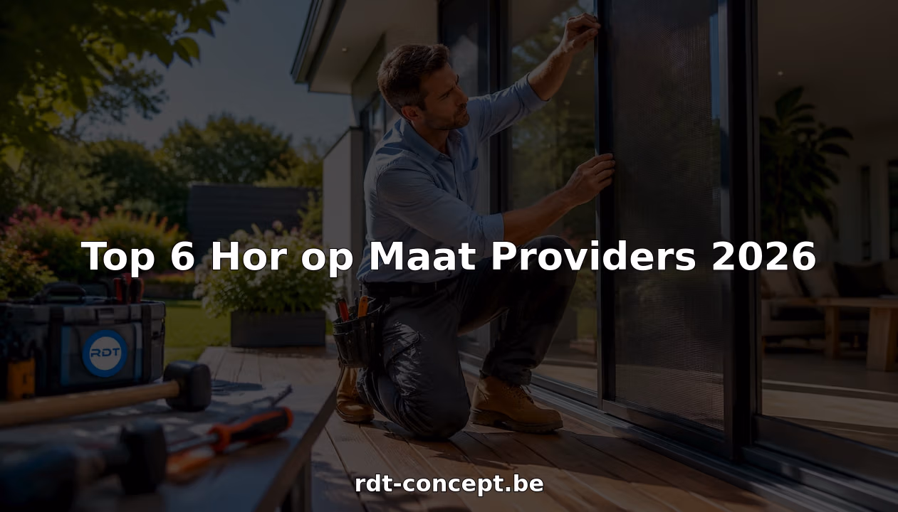 Een monteur plaatst een op maat gemaakt hor voor het raam   RDT concept