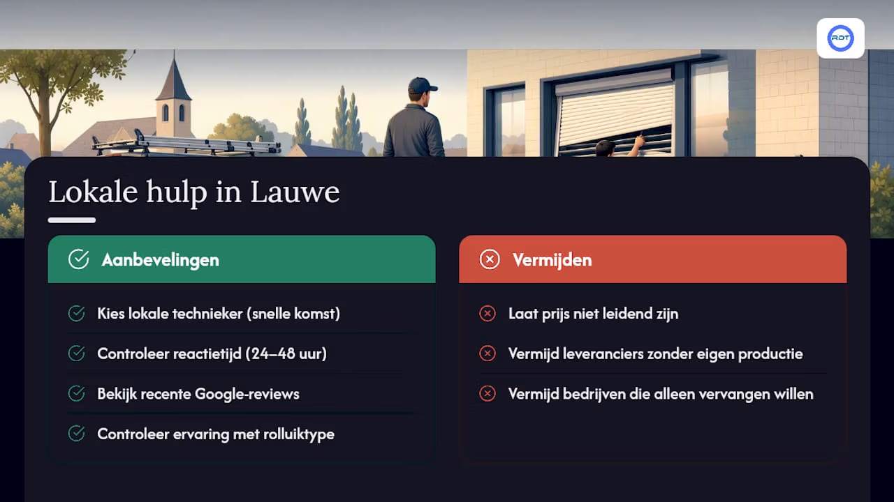 Waar vindt u lokale hulp in Lauwe, en wat zegt de service ervan? — overview diagram