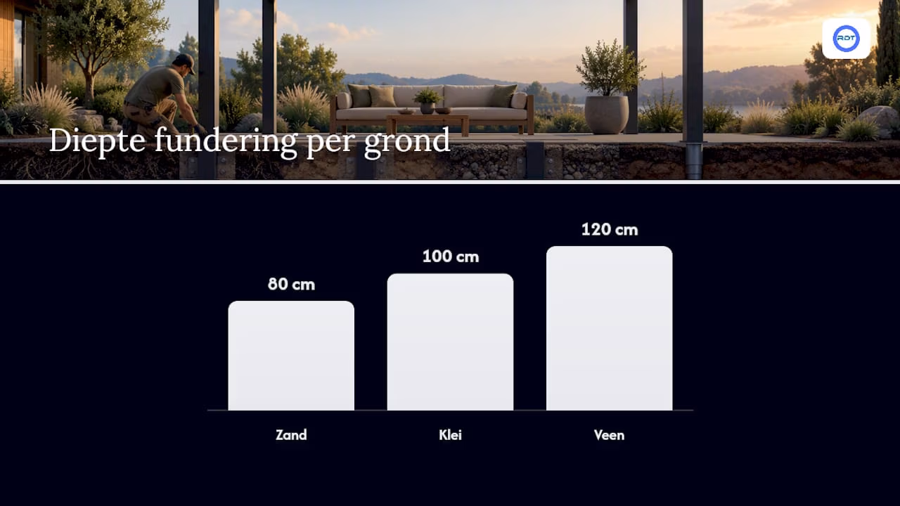 Hoe diep moet een pergola fundering zijn? — overview diagram