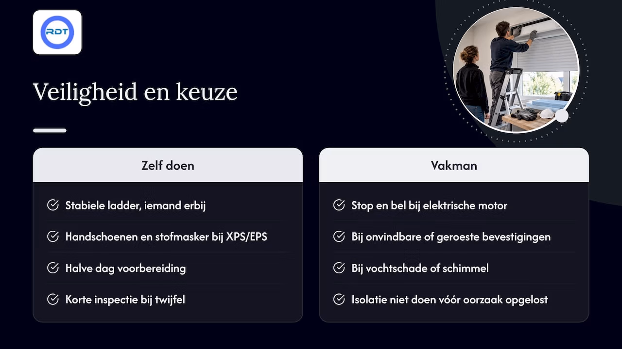 Beslissingsschema voor een veilige renovatie van de rolluikkast