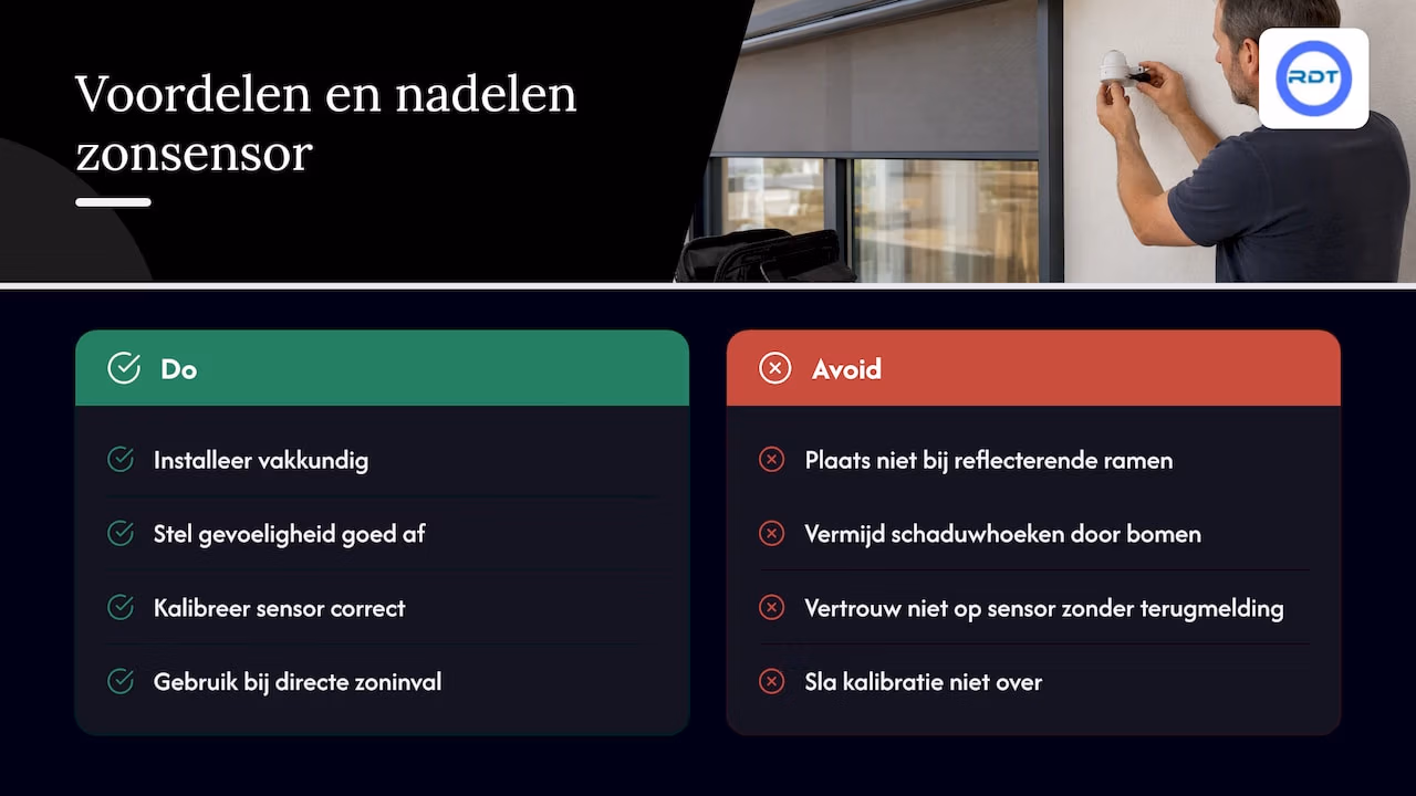 Voordelen en nadelen van een zonsensor bij zonwering — overview diagram