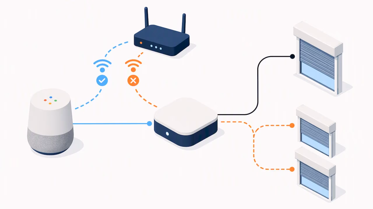 Illustratie van wifi en apparaatnamen in een slim huis