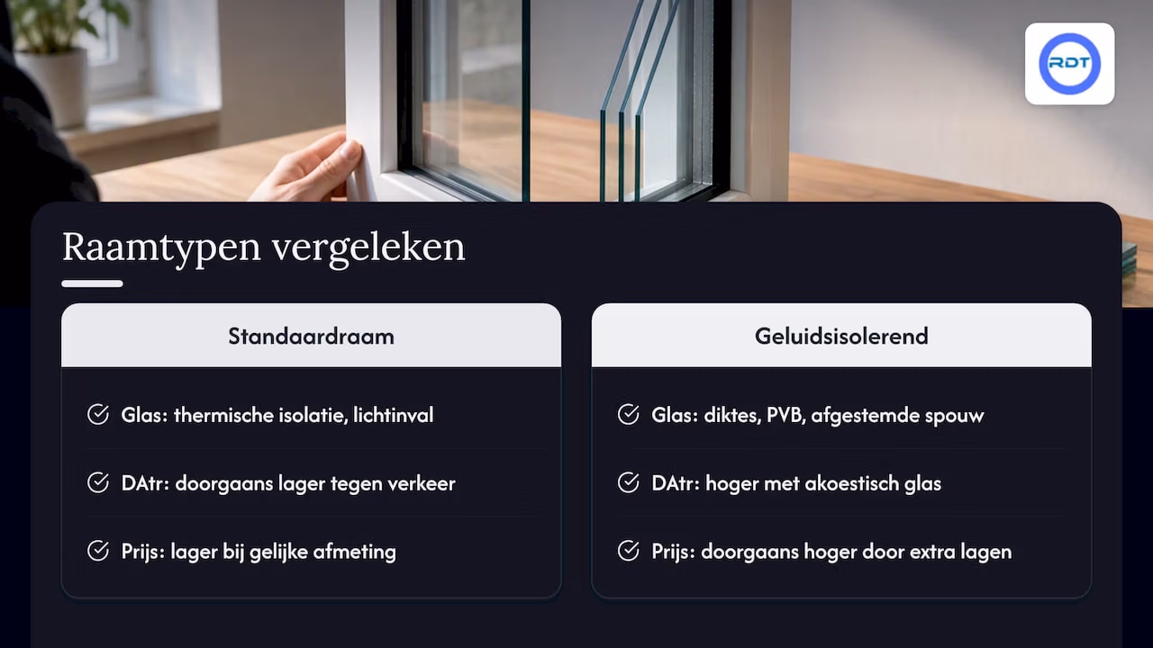 Vergelijking standaardraam en geluidsisolerend raam