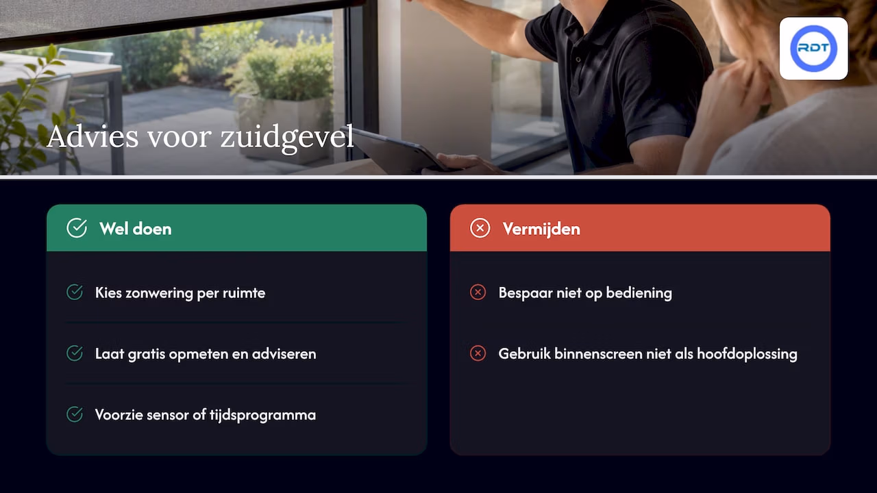 Onze kijk op zonwering voor een zuidgevel — overview diagram